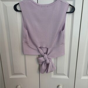 Lavender Sleeveless Tie-Back Top
